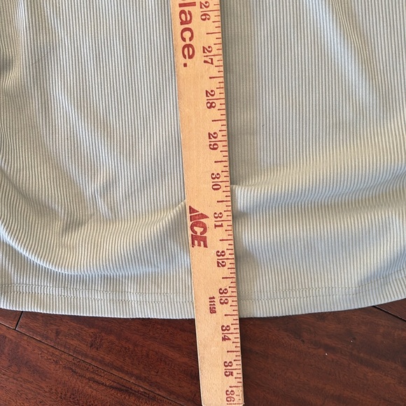 BTFBM | Elegant crea,/green ruched side sleeveless Dress - Picture 5 of 7